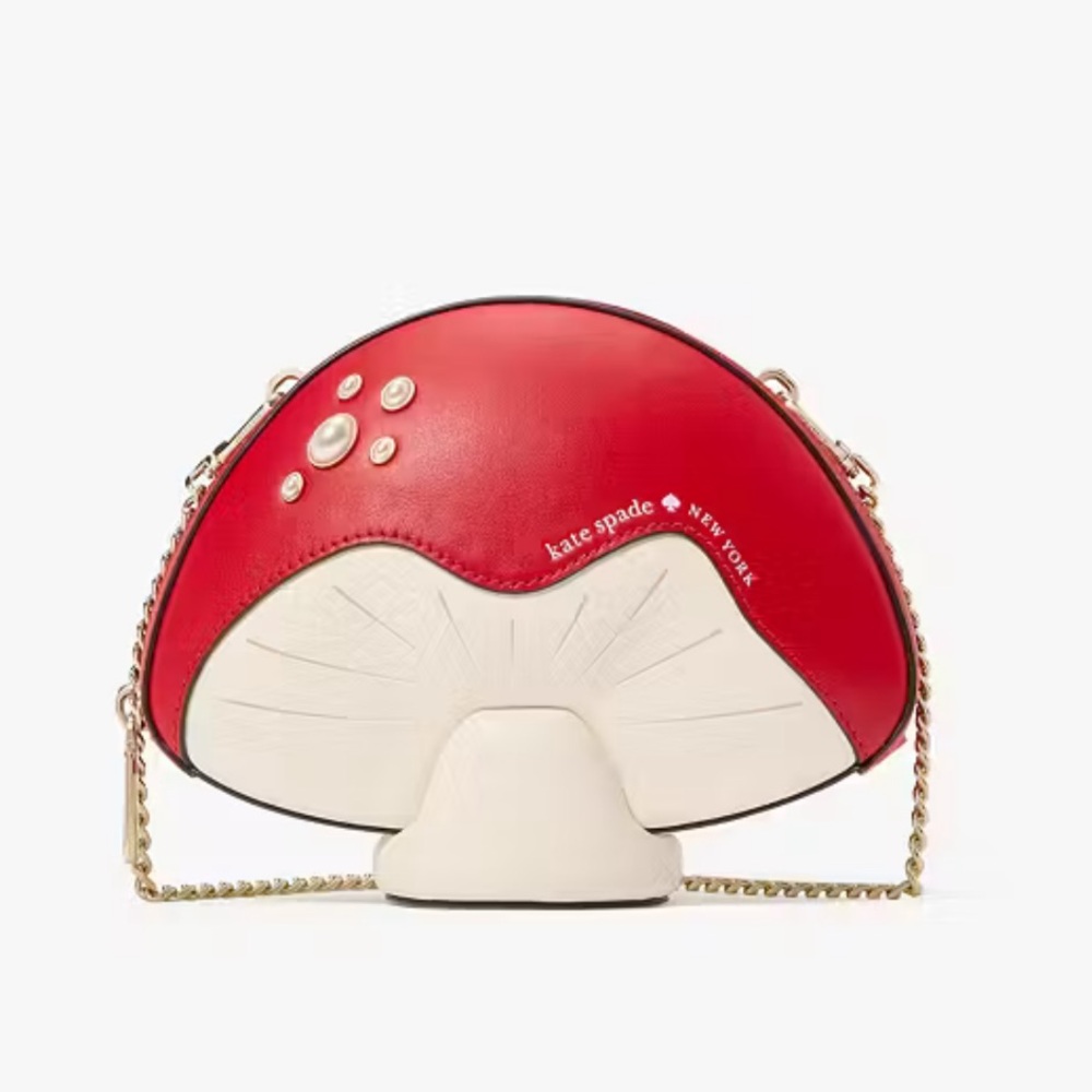 NWT Kate Spade 3D Mushroom Crossbody Leather Bag